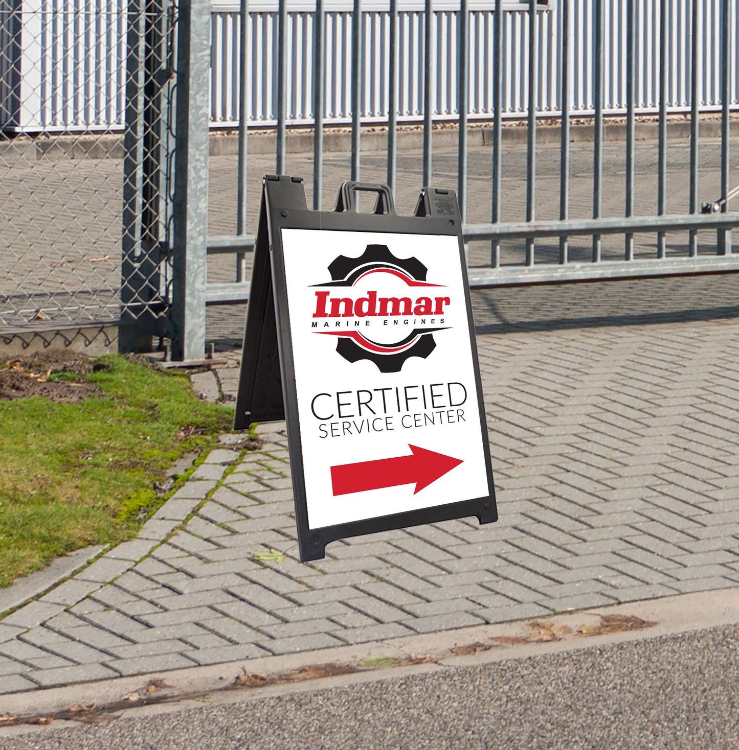 Indmar Certified Directional A-Frame Signs (24” x 36”, double-sided)